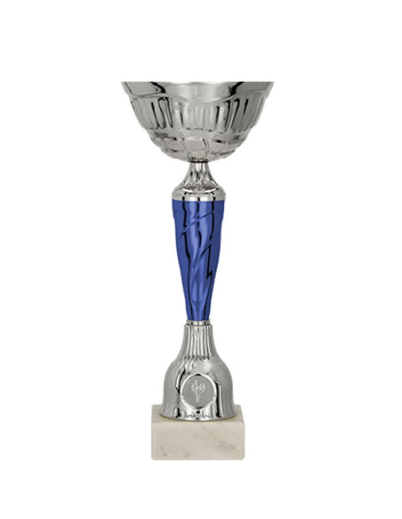 Puchar metalowy srebrno-niebieski