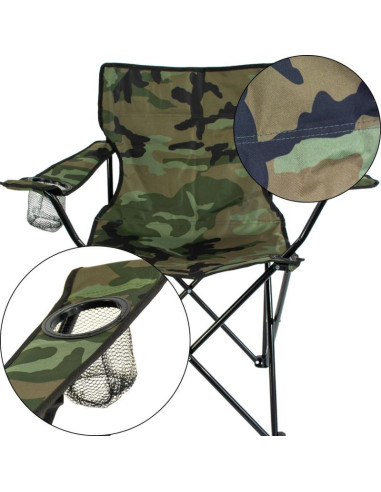 Krzesło turystyczne składane 50x50x80cm camuflage enero camp