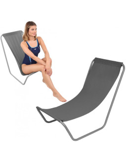 Leżak ogrodowo plażowy składany i torba szary enero camp