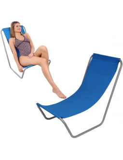 Leżak ogrodowo plażowy składany i torba niebieski enero camp