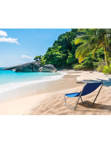 Leżak ogrodowo plażowy składany i torba niebieski enero camp