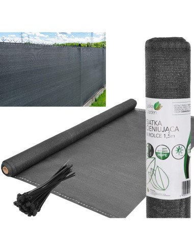 Siatka cieniująca 110g/m2 1.5x10m ciemno szara