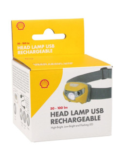 Latarka czołowa led shell usb plus kabel