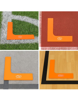 Płaskie znaczniki pola - narożniki 25x25 cm 4 szt. jaskrawe pomarańczowe smj sport zpn-o 2