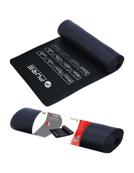 Mata do ćwiczeń nbr czarna 183x58x1cm pure 2 imporve