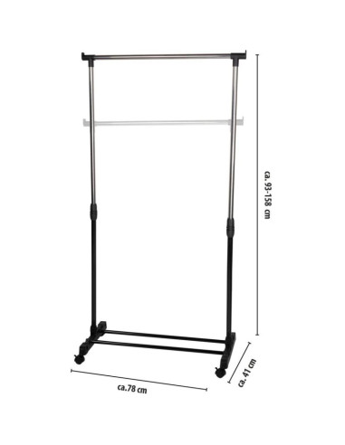 Szafa garderoba wieszak 78x41x93-158cm alpina