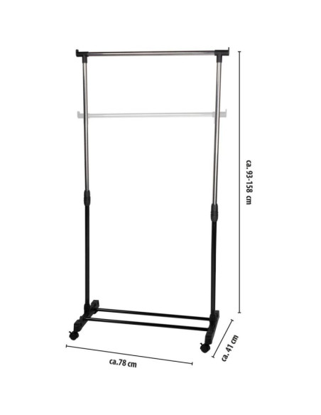Szafa garderoba wieszak 78x41x93-158cm alpina