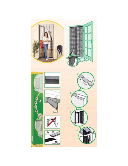 Moskitiera drzwiowa lamelowa 100x220 poliester+taśma rzep