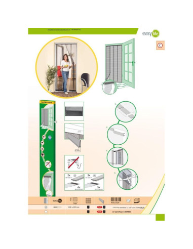 Moskitiera drzwiowa lamelowa 100x220 poliester+taśma rzep