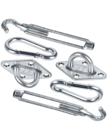 Zestaw uchytów zaczepów montażowy żagli przeciwsłonecznych