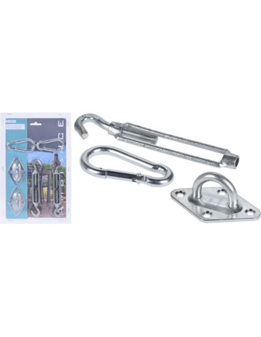 Zestaw uchytów zaczepów montażowy żagli przeciwsłonecznych