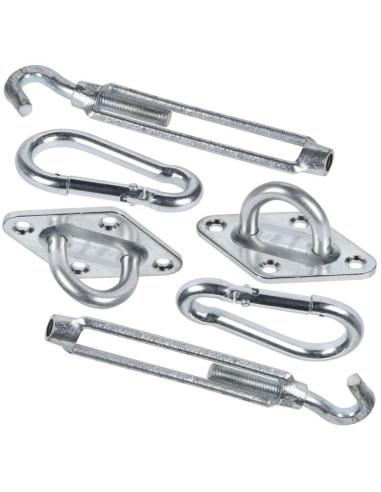 Zestaw uchytów zaczepów montażowy żagli przeciwsłonecznych