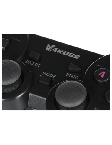 Vakoss gamepad bezprzewodowy usb z funkcją dual shock, pc/ps3, tryb cyfrowy i analogowy,  gp-4705bk czarny
