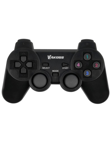 Vakoss gamepad bezprzewodowy usb z funkcją dual shock, pc/ps3, tryb cyfrowy i analogowy,  gp-4705bk czarny