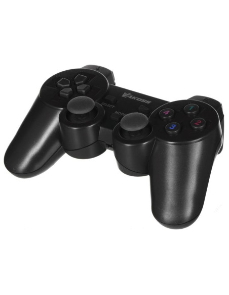 Vakoss gamepad bezprzewodowy usb z funkcją dual shock, pc/ps3, tryb cyfrowy i analogowy,  gp-4705bk czarny