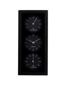 Zegar budzik termometr higrometr 26x5x12cm articasa czarny