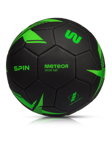 Piłka nożna meteor spin 5 czarny/zielony
