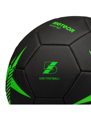 Piłka nożna meteor spin 5 czarny/zielony