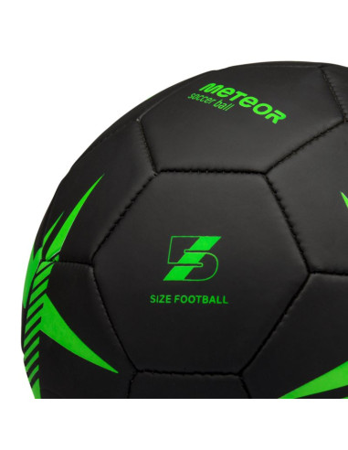 Piłka nożna meteor spin 5 czarny/zielony