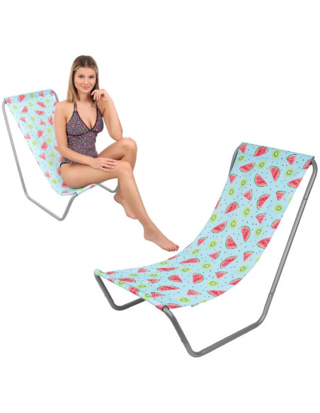 Leżak ogrodowo - plażowy składany i torba fruit melon