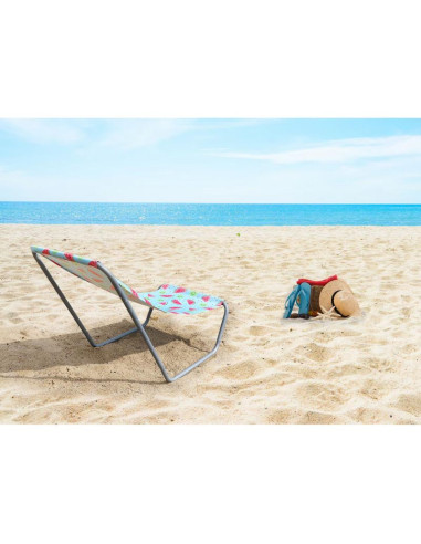 Leżak ogrodowo - plażowy składany i torba fruit melon