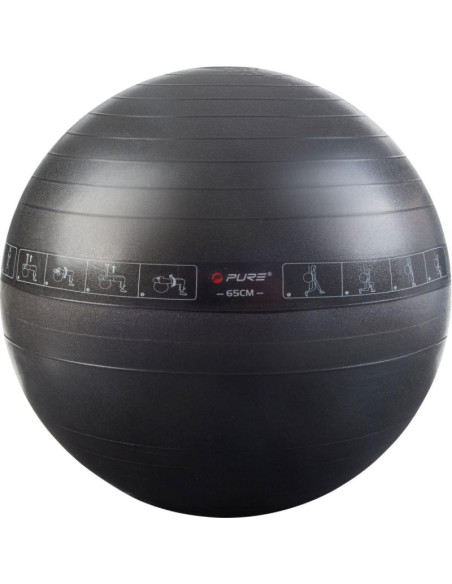Piłka do ćwiczeń fitness 65cm czarna pure 2 improve