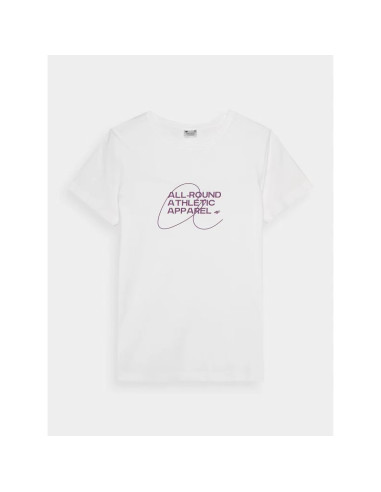 T-shirt slim z nadrukiem damski 4f 4frss24ttshf2499-10s