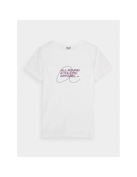 T-shirt slim z nadrukiem damski 4f 4frss24ttshf2499-10s