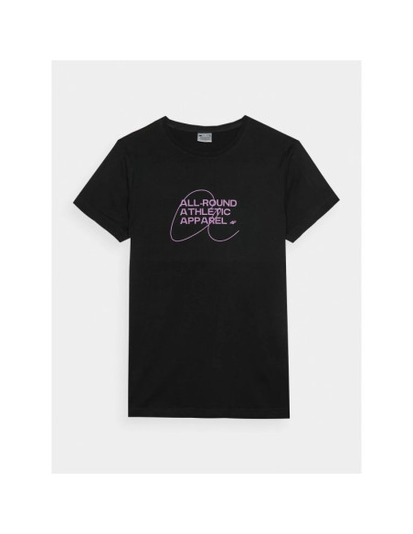 T-shirt slim z nadrukiem damski 4f 4frss24ttshf2499-20s