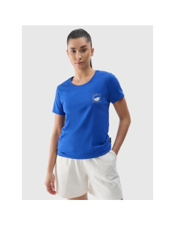 T-shirt regular z nadrukiem damski 4f 4frss24ttshf2547-36s 2