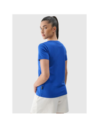 T-shirt regular z nadrukiem damski 4f 4frss24ttshf2547-36s