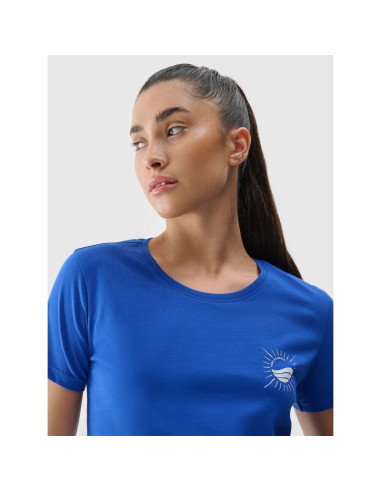 T-shirt regular z nadrukiem damski 4f 4frss24ttshf2547-36s