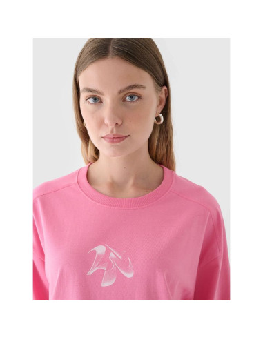 T-shirt oversize z nadrukiem damski 4f 4fraw24ttshf2582-54s