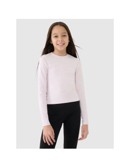 Longsleeve slim gładki dziewczęcy 4f 4fjrss25tlonf505-12s