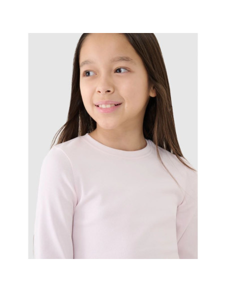 Longsleeve slim gładki dziewczęcy 4f 4fjrss25tlonf505-12s
