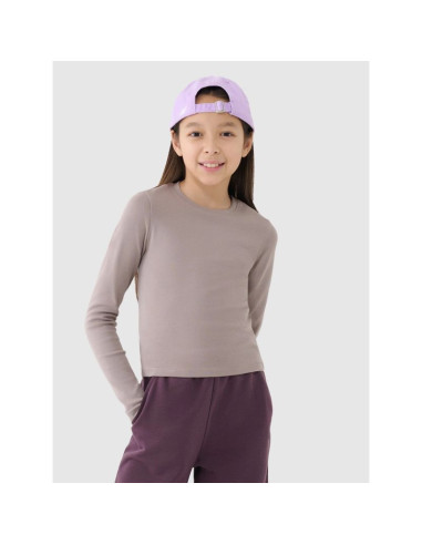 Longsleeve slim gładki dziewczęcy 4f 4fjrss25tlonf505-83s