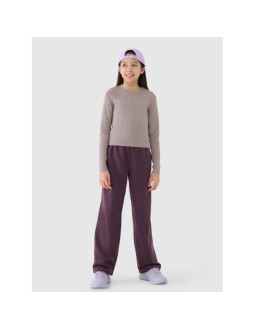 Longsleeve slim gładki dziewczęcy 4f 4fjrss25tlonf505-83s 2