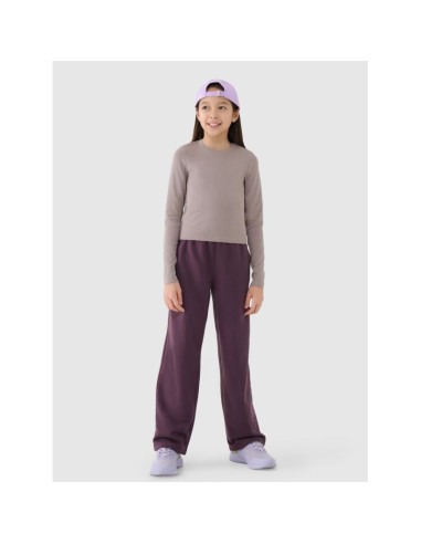 Longsleeve slim gładki dziewczęcy 4f 4fjrss25tlonf505-83s