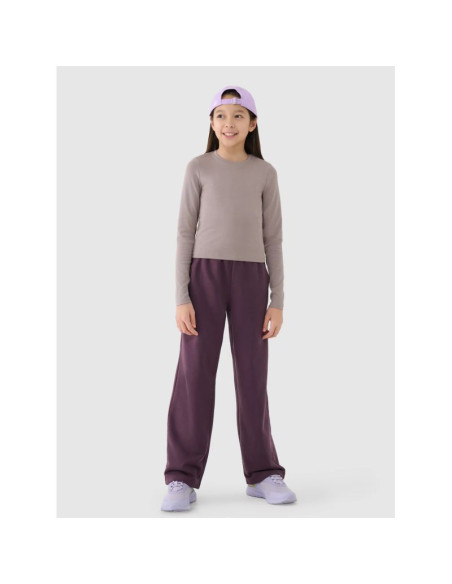 Longsleeve slim gładki dziewczęcy 4f 4fjrss25tlonf505-83s