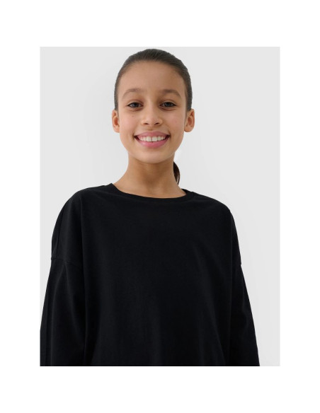 Longsleeve oversize gładki dziewczęcy 4f 4fjwss25tlonf377-20s