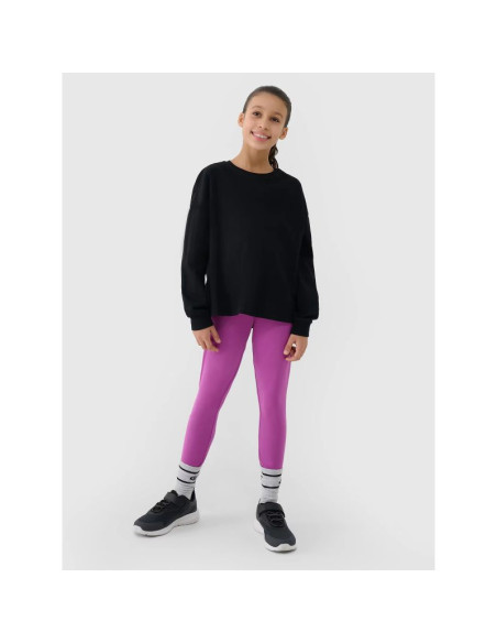 Longsleeve oversize gładki dziewczęcy 4f 4fjwss25tlonf377-20s