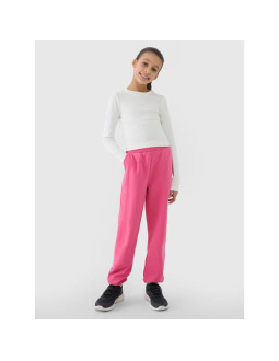 Longsleeve slim crop top gładki dziewczęcy 4f 4fjwss25tlonf430-11s 2