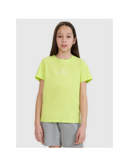 T-shirt regular z nadrukiem dziewczęcy 4f 4fjwss25ttshf1871-45s