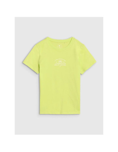 T-shirt regular z nadrukiem dziewczęcy 4f 4fjwss25ttshf1871-45s