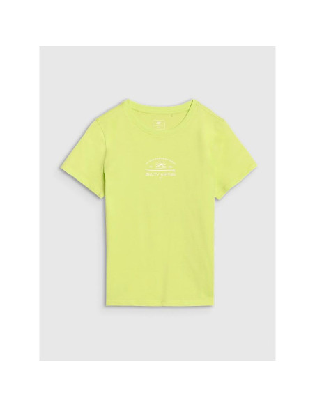 T-shirt regular z nadrukiem dziewczęcy 4f 4fjwss25ttshf1871-45s