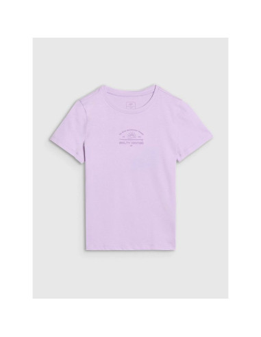 T-shirt regular z nadrukiem dziewczęcy 4f 4fjwss25ttshf1871-52s
