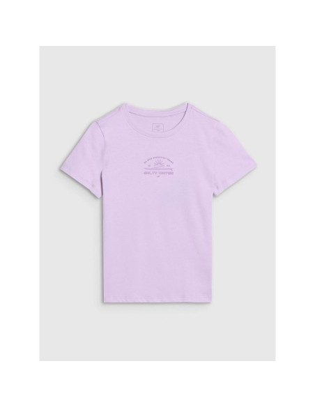 T-shirt regular z nadrukiem dziewczęcy 4f 4fjwss25ttshf1871-52s