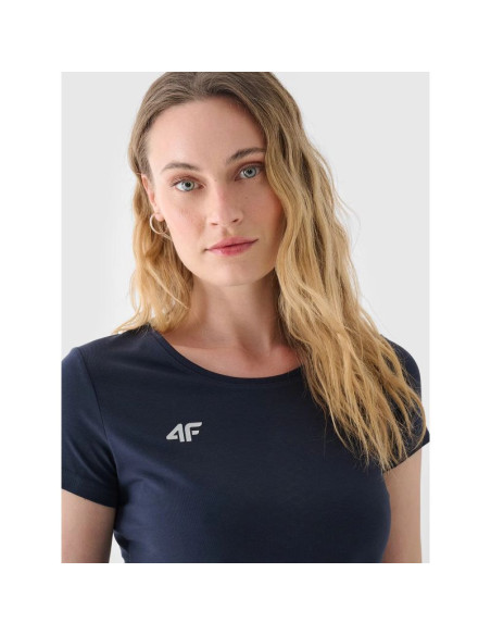 T-shirt slim gładki damski 4f nosh4tsd001b-31s