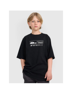 T-shirt oversize z nadrukiem chłopięcy 4f 4fjraw25ttshm3065-20s