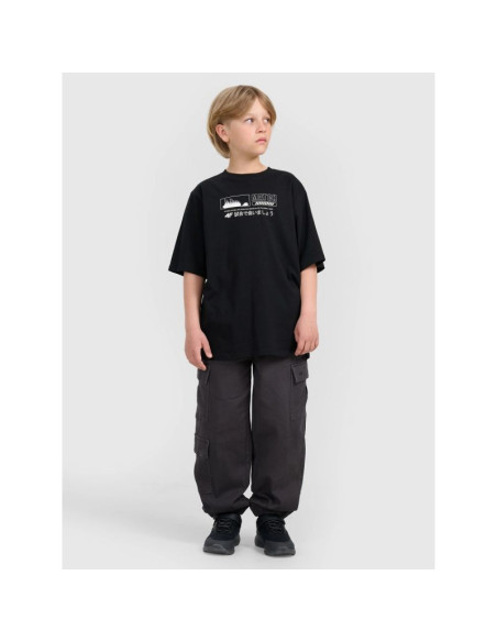 T-shirt oversize z nadrukiem chłopięcy 4f 4fjraw25ttshm3065-20s
